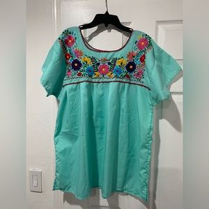 New Mexican peasant top embroidered